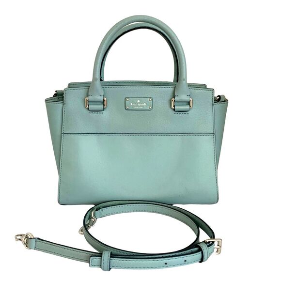 kate spade Handbags - Kate Spade Medium Satchel Crossbody Bag Muted Teal Leather Preowned